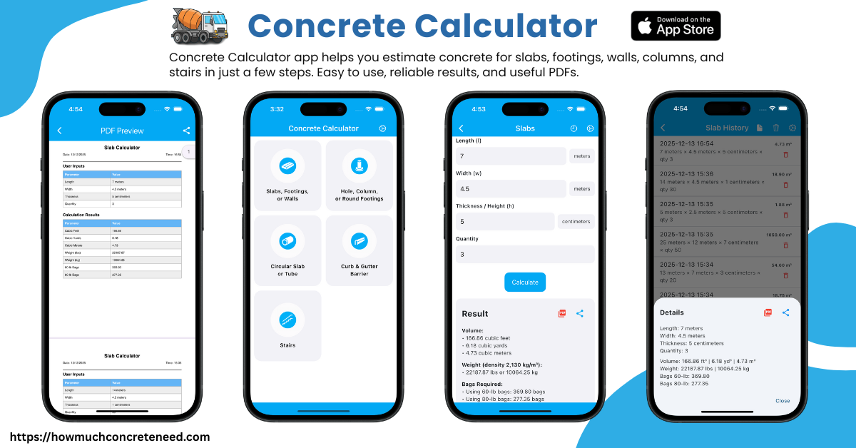 concrete calculator app for iphone